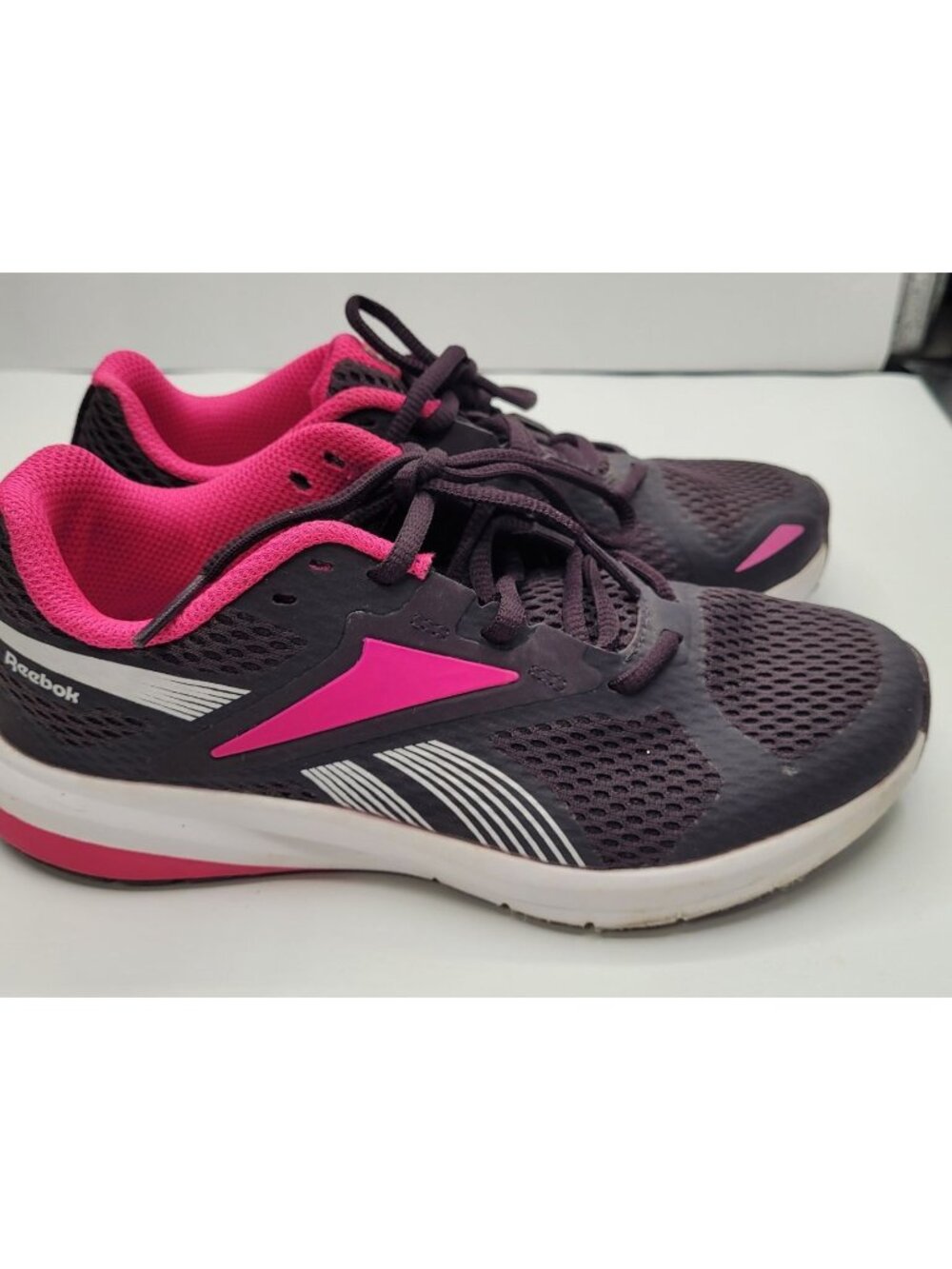 Reebok Womens Running Shoes Black Pink USA Size 5 Mesh Lightweight Lace-Up Athle